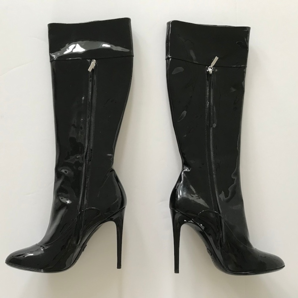 Dolce & Gabbana Black Patent Leather Heeled Boots